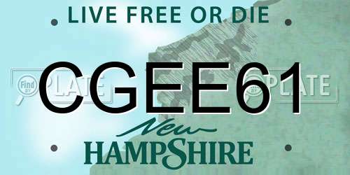 CGEE61 New Hampshire License Plate