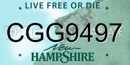 CGG9497 New Hampshire License Plate