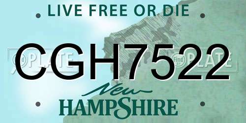 CGH7522 New Hampshire License Plate