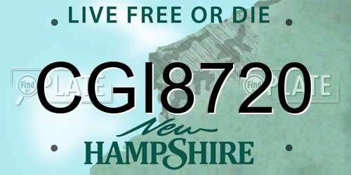 CGI8720 New Hampshire License Plate