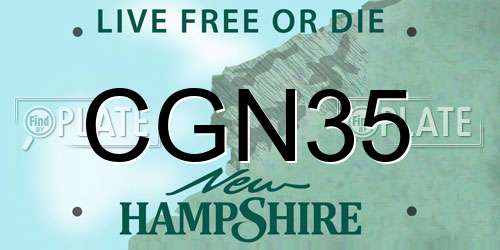 CGN35 New Hampshire License Plate