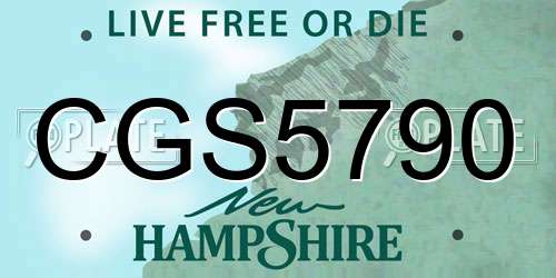 CGS5790 New Hampshire License Plate