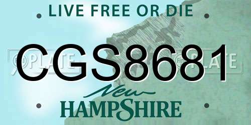 CGS8681 New Hampshire License Plate