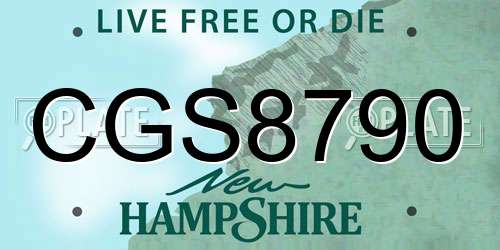 CGS8790 New Hampshire License Plate