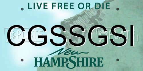 CGSSGSI New Hampshire License Plate