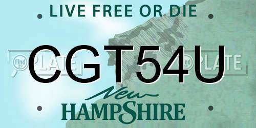 CGT54U New Hampshire License Plate