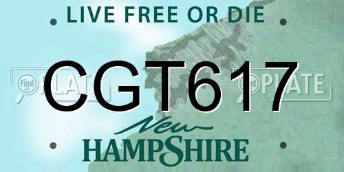 CGT617 New Hampshire License Plate