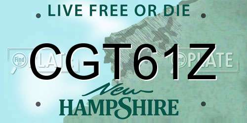 CGT61Z New Hampshire License Plate