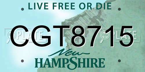 CGT8715 New Hampshire License Plate