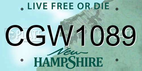 CGW1089 New Hampshire License Plate