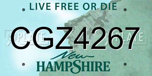 CGZ4267 New Hampshire License Plate