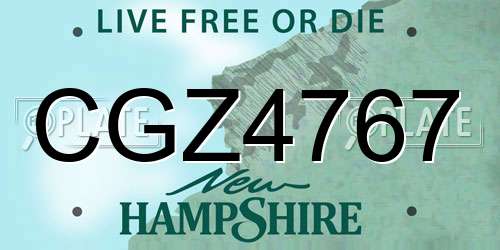 CGZ4767 New Hampshire License Plate