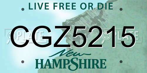 CGZ5215 New Hampshire License Plate