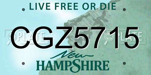 CGZ5715 New Hampshire License Plate