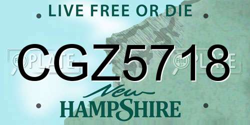 CGZ5718 New Hampshire License Plate