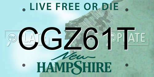 CGZ61T New Hampshire License Plate