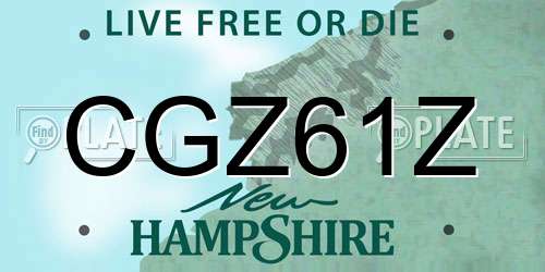 CGZ61Z New Hampshire License Plate