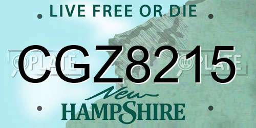 CGZ8215 New Hampshire License Plate