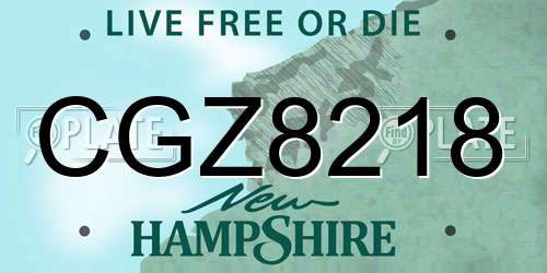 CGZ8218 New Hampshire License Plate