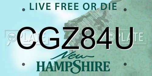 CGZ84U New Hampshire License Plate