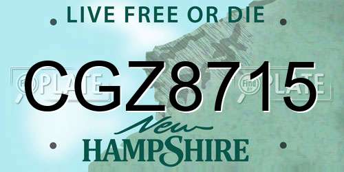 CGZ8715 New Hampshire License Plate