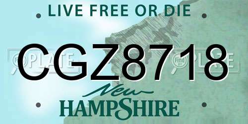 CGZ8718 New Hampshire License Plate