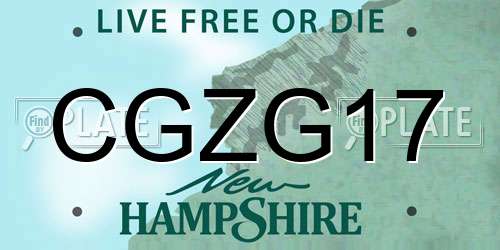 CGZG17 New Hampshire License Plate