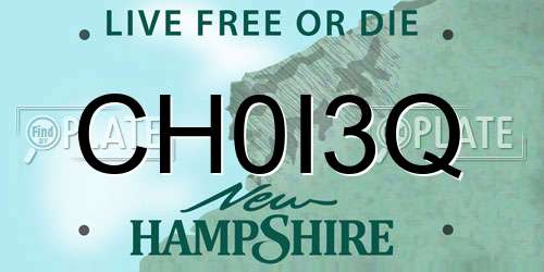 CH0I3Q New Hampshire License Plate
