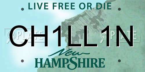CH1LL1N New Hampshire License Plate