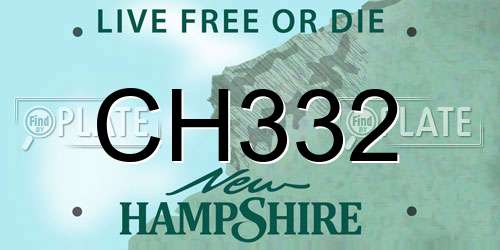 CH332 New Hampshire License Plate