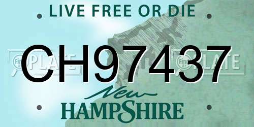 CH97437 New Hampshire License Plate