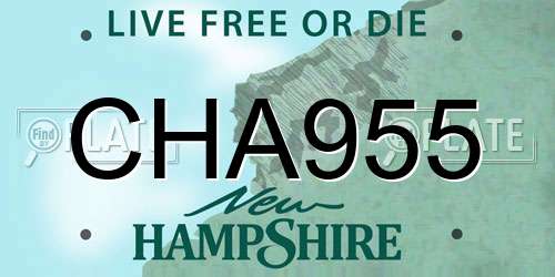 CHA955 New Hampshire License Plate