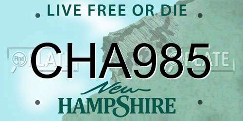 CHA985 New Hampshire License Plate