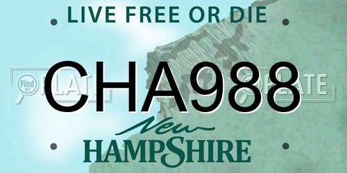 CHA988 New Hampshire License Plate