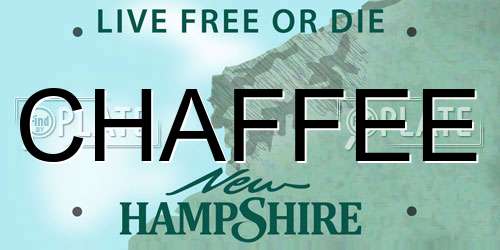 CHAFFEE New Hampshire License Plate
