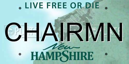 CHAIRMN New Hampshire License Plate