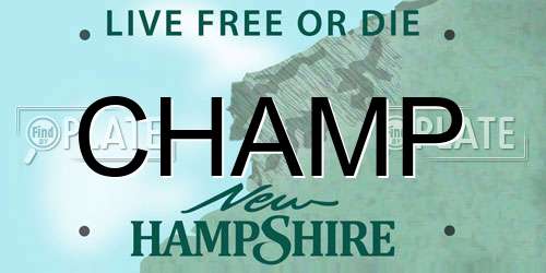 CHAMP New Hampshire License Plate