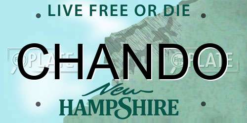 CHANDO New Hampshire License Plate