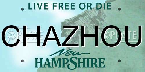 CHAZHOU New Hampshire License Plate