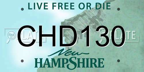 CHD130 New Hampshire License Plate