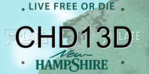 CHD13D New Hampshire License Plate