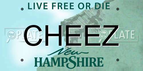 CHEEZ New Hampshire License Plate