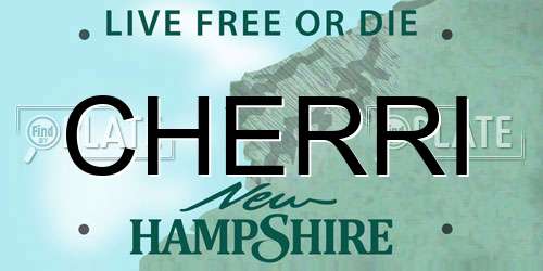 CHERRI New Hampshire License Plate