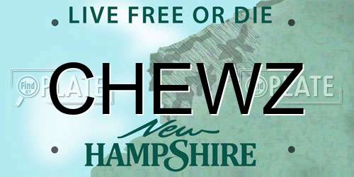CHEWZ New Hampshire License Plate