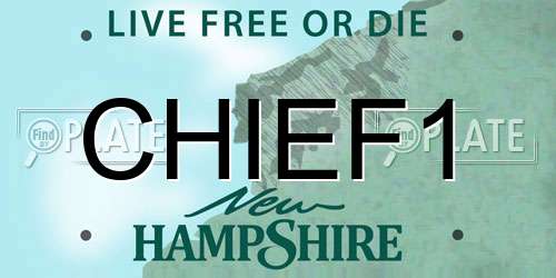 CHIEF1 New Hampshire License Plate