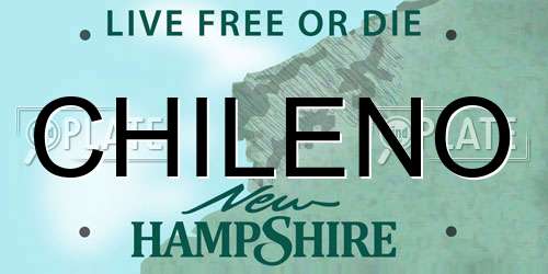 CHILENO New Hampshire License Plate
