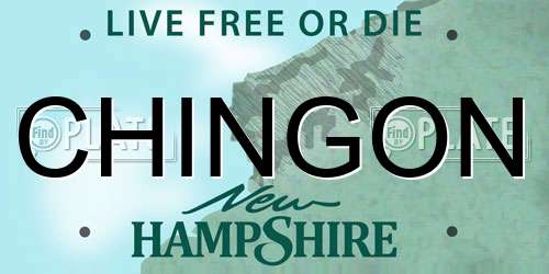 CHINGON New Hampshire License Plate
