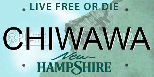 CHIWAWA New Hampshire License Plate