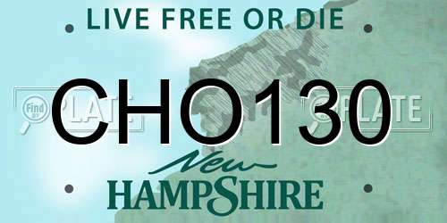 CHO130 New Hampshire License Plate