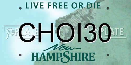 CHOI30 New Hampshire License Plate